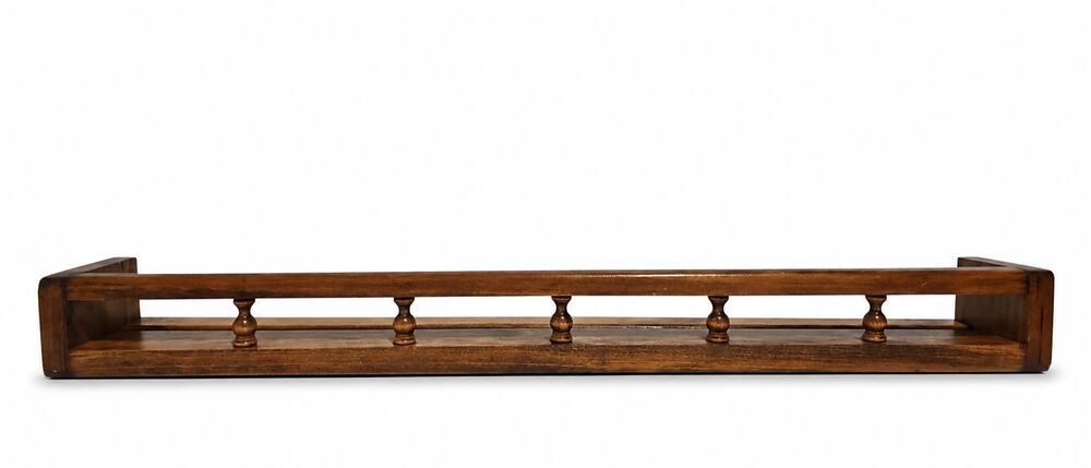Solid Wood Spice Rack Spindle Guard Rail Plate Groove Shelf 24" Wall Mounted